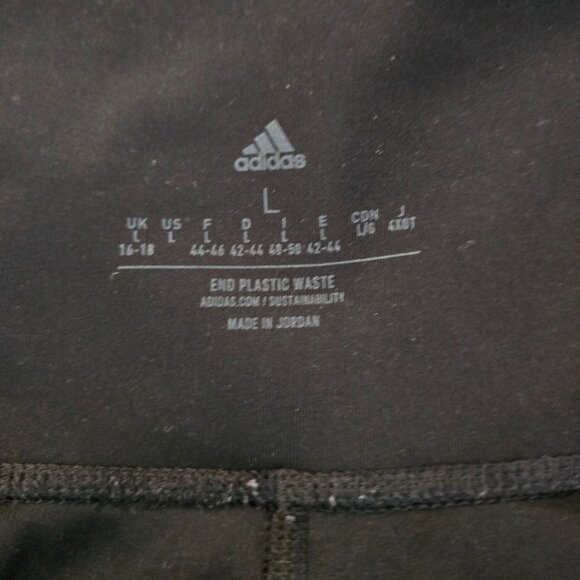 Adidas AEROREADY Womens Black & White Leggings workout running gym lounge relax - Picture 4 of 7